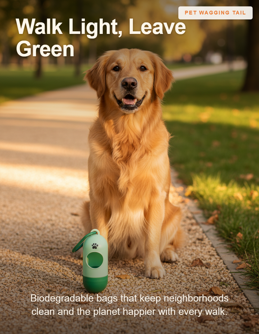 Biodegradable Dog Poop Bags with Dispenser - 300 Count Eco-Friendly Lemon Scented - Walk Light, Leave Green