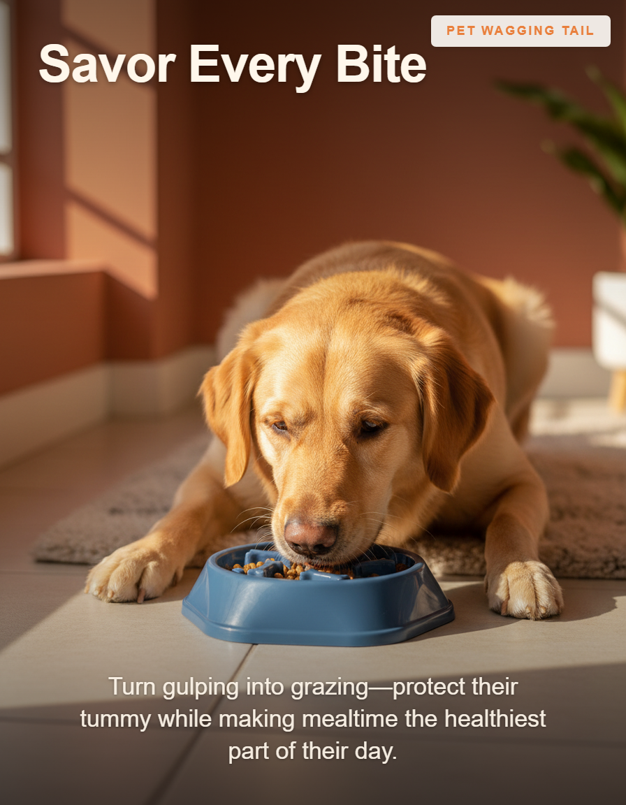 Slow Feeder Dog Bowl - Anti-Bloat Maze Design for Fast Eaters - Savor Every Bite