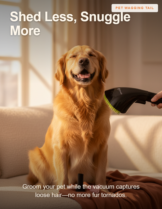 Pet Vacuum Grooming Brush Attachment - Universal Fit for Shedding Dogs and Cats - Shed Less, Snuggle More